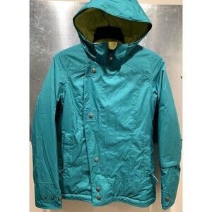 Ski Snowboard Insulated Parka Jacket Burton Dryride Juniors Small Teal Full Zip